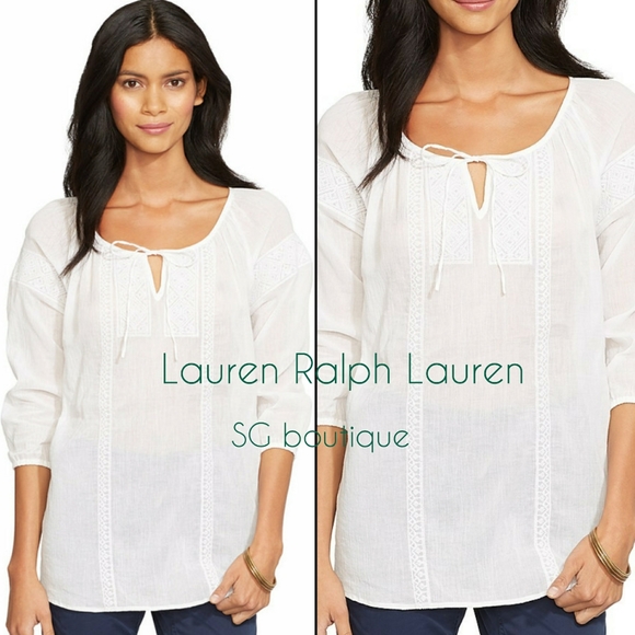 🆕⭐ Lauren Ralph Lauren boho peasant top